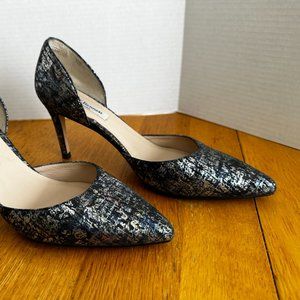 L.K. BENNETT | Blue Metallic Leather Pumps | Sz 39